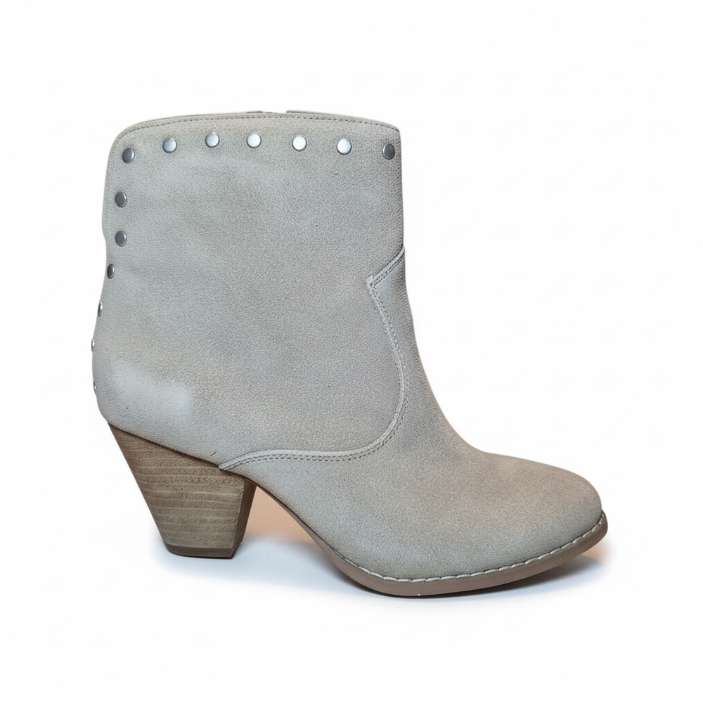 New Splendid Women’s Esmae Suede Ankle Booties in Light Gray Bohemian Western
